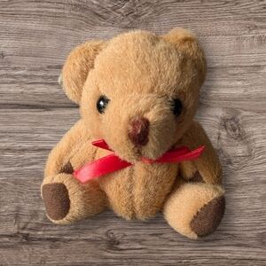 Crafty? 1 Dozen Adorable Tan Teddy Bears with Red Bow
